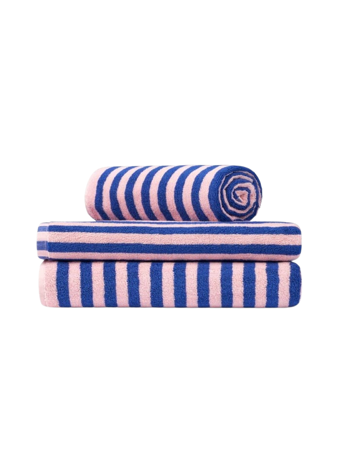 Bongusta Naram Badehåndklæde Dazzling Blue/Rose 70 x 140 cm