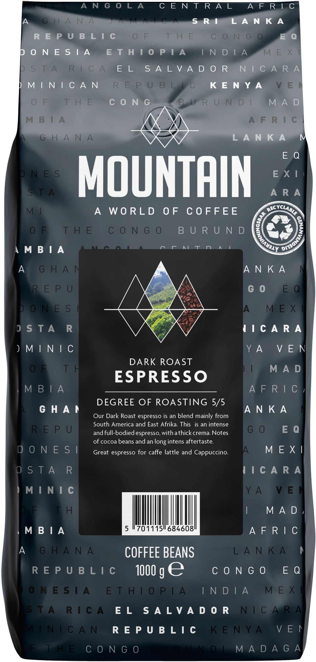 Mountain Espresso Dark Roast Hele Bønner