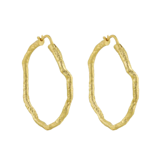 AndCopenhagen Hammered hoops Big Guldbelagt