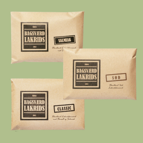Smagekasse med 3 plader Bagsværd Lakrids: Classic sød og salmak