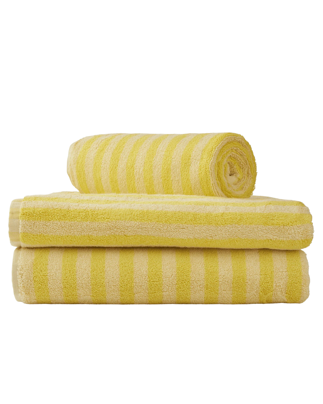 Bongusta Naram Badehåndklæde Pristine/Neon Yellow 70 x 140 cm