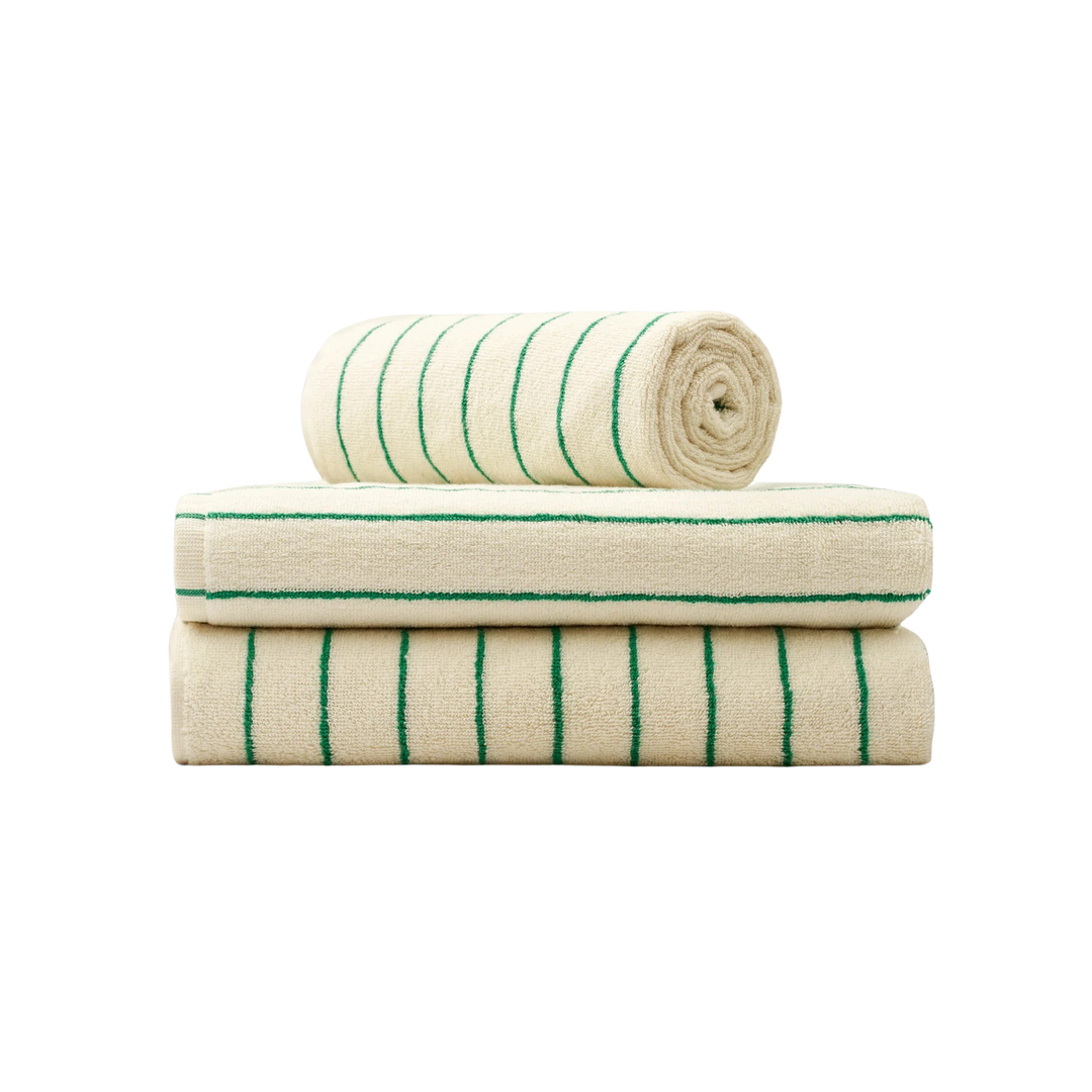Bongusta Naram Gæstehåndklæde Pure White/Grass 50 x 80 cm