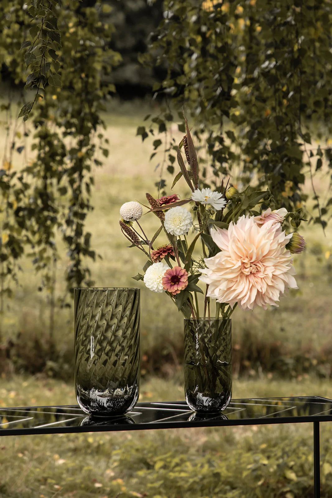 Specktrum Meadow Swirl Cylinder Vase - Grey Medium