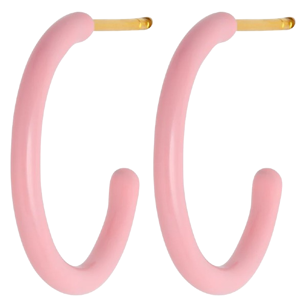 LULU Copenhagen Color Hoops Medium Øreringe i Pink