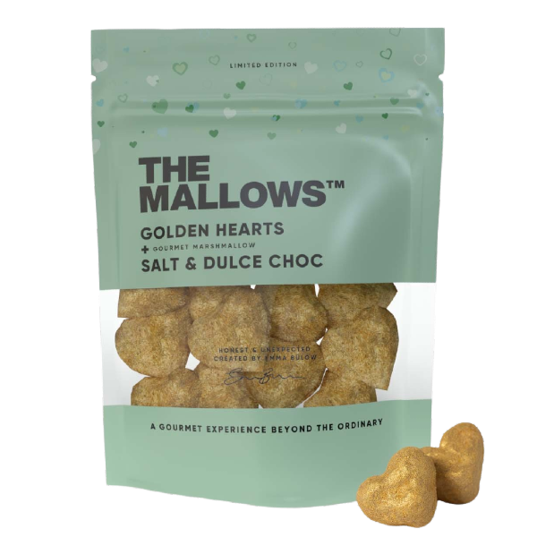 The Mallows Golden Hearts Skumfiduser med Dulce Chokolade & Salt