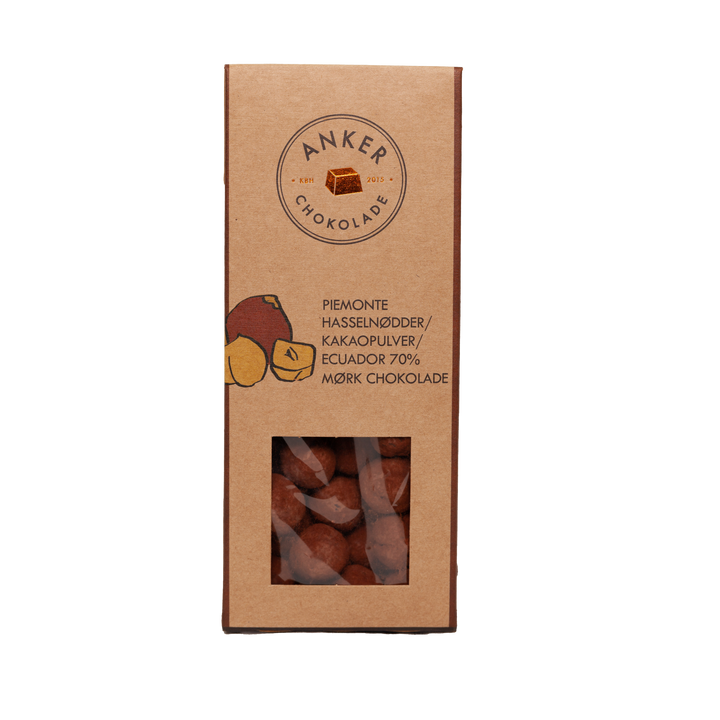 Anker Chokolade - Piemonte Hasselnødder / Kakaopulver / Ecuador 70% Mørk Chokolade